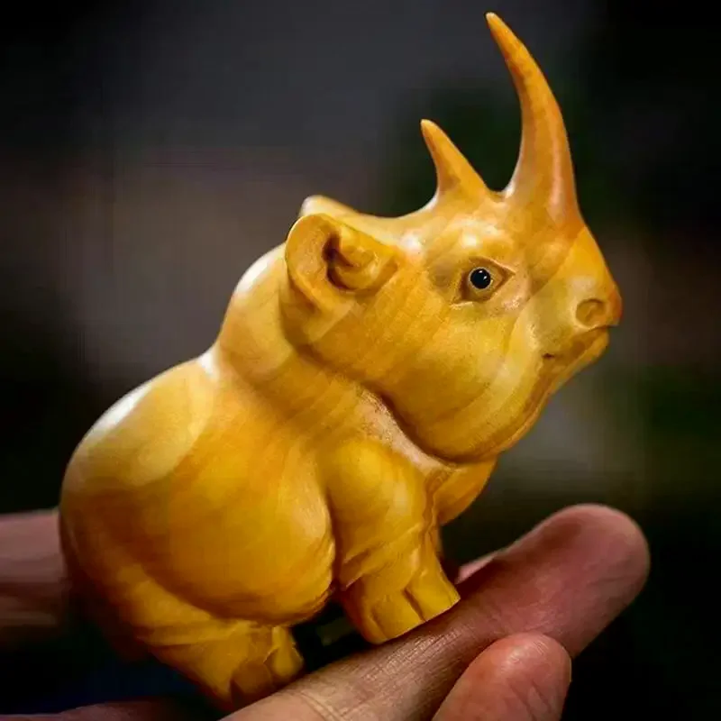 1/3 rhinoceros hippopotamus elephant house home decoration handmade wood carving decoration sculpture