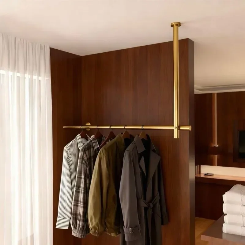 2026 Unique Wall Mount Clothes Hanger Heavy Load Floor Standing Rack Metal Towel Holder Space Saving Hat Garment Display Home St