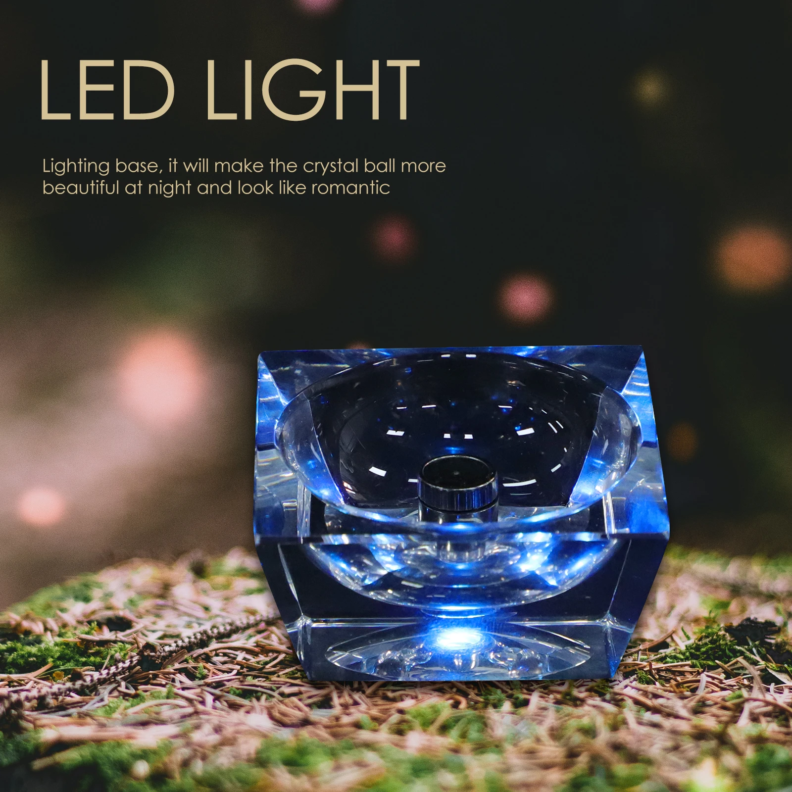 

Led Lighted Crystal Ball Base Clear Glass Sphere Display Holder For Home Decor Night Lighting Decoration Stand