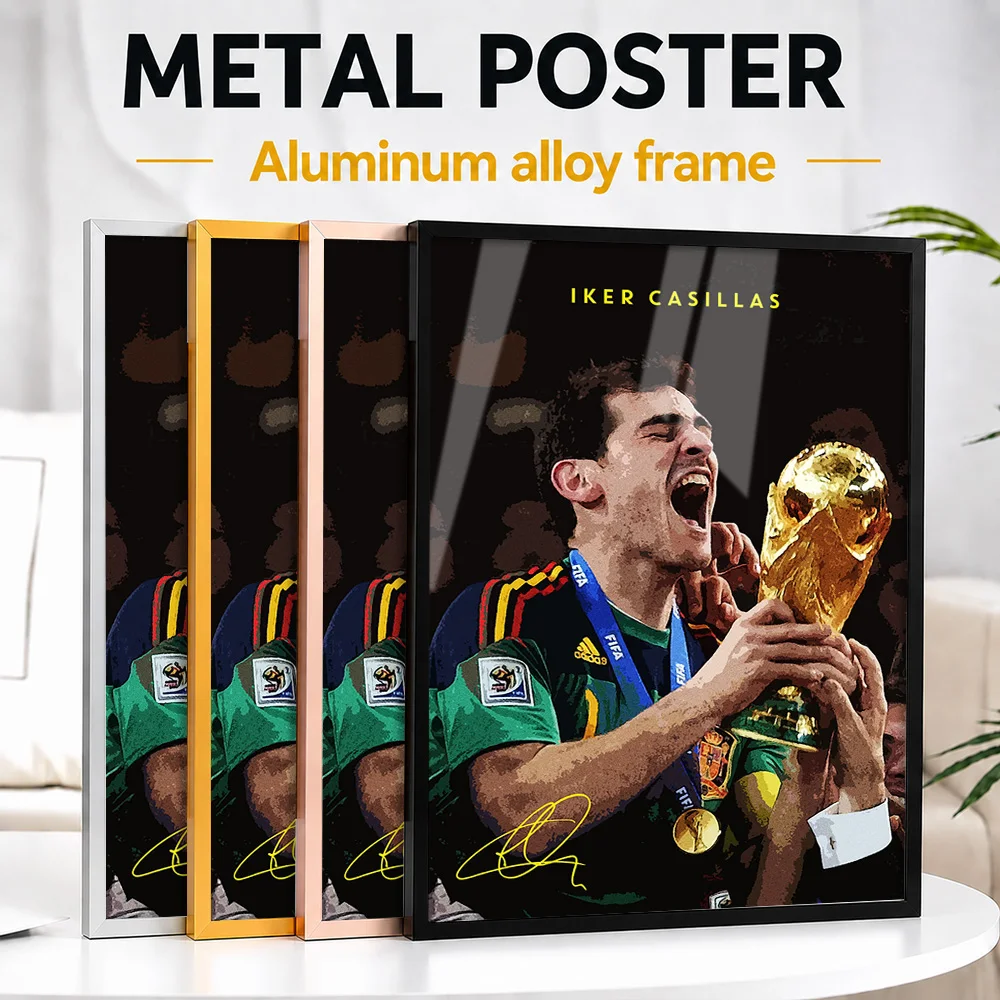Iker Casillas Framed Metal Poster Personalized Photo Inspirational Hero Style Wall Art For Clubhouse Thoughtful Supporter Gift