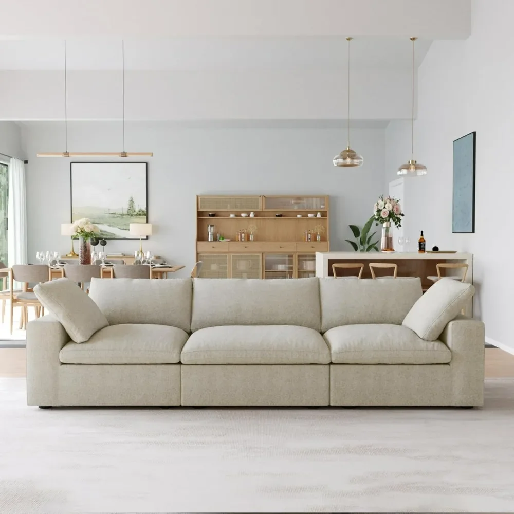 3-Seater Cloud Modular Sectional Couches, Convertible Couch, Cushion Covers Removable, Cloud Sofa, Sectional Sofas