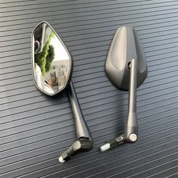 Pair Motorcycle Black Universal 8MM 10mm Side Mirror Rearview Mirror Anti-fall Folding Oval Mirror