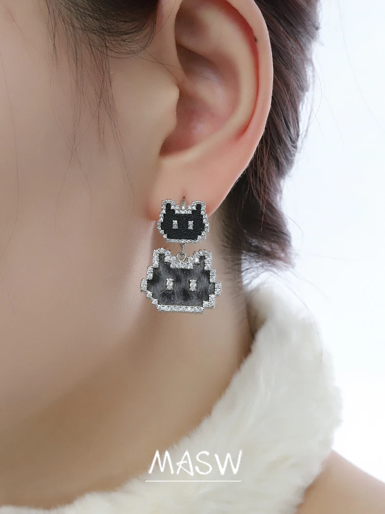 MASW Original Design Elegant Temperament Cats Earrings For Women Female Gifts Modern Jewelry Ear Accessories 2025 Trend New
