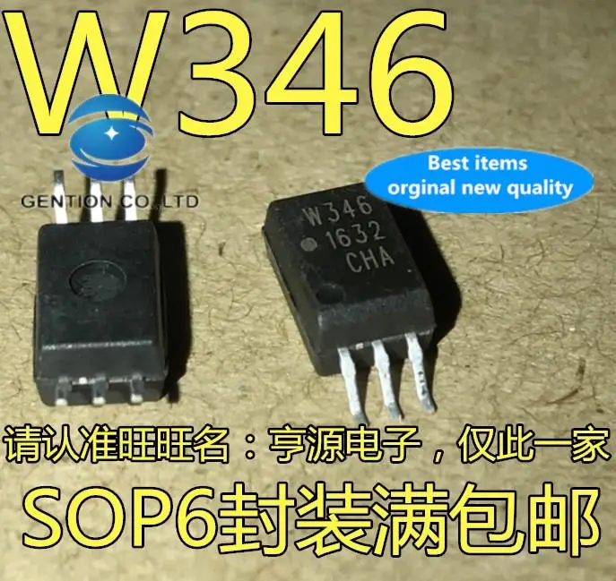 10Pcs 100% Asli Baru Di Saham ACPL-W346-500E Kecepatan Tinggi Optocoupler Chip W346 ACPL-W346 SOP-6 SMD