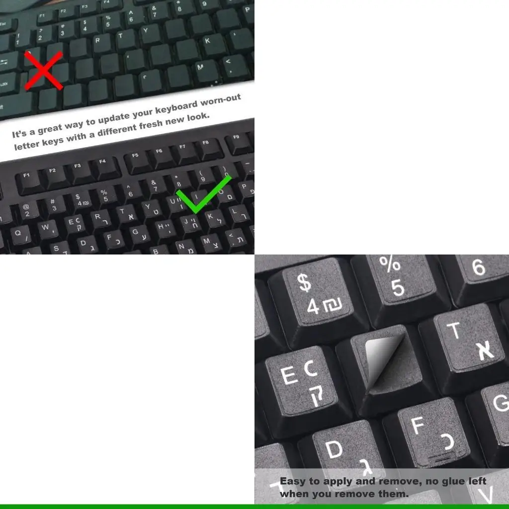 

U55C Keyboards Sticker Hebrew Letters Stickers Keyboard 11x13mm Per Unit