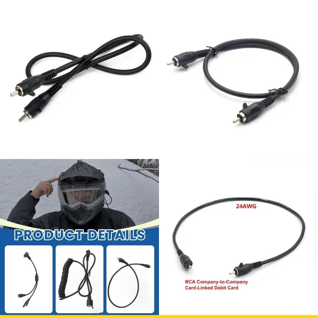 SZCH Quick Connection Heated Snowmobile Helmet RCAs Cable Heated Cord For Cold Weather Riding Easy Installation