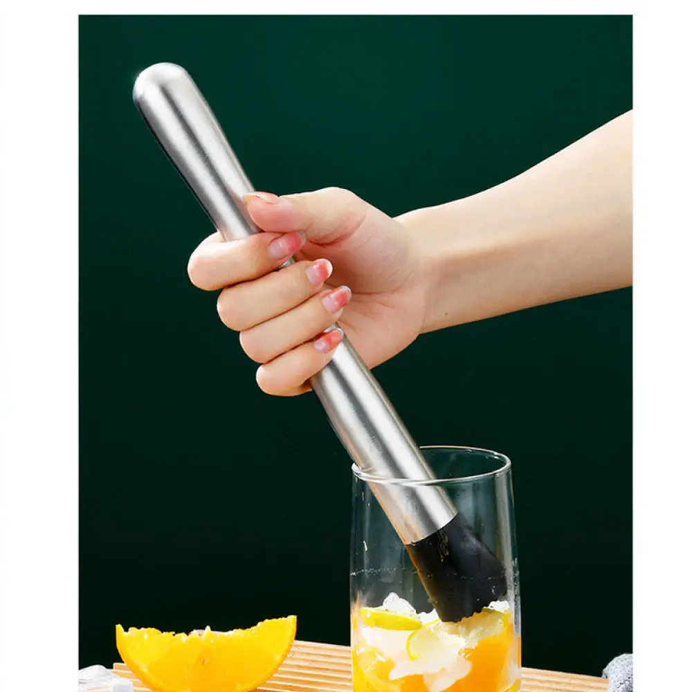 Premium Stainless Steel Muddler Fruit Masher Ice Crusher Bar Tool Kitchen Mixer For Refreshing Cold Drink Making