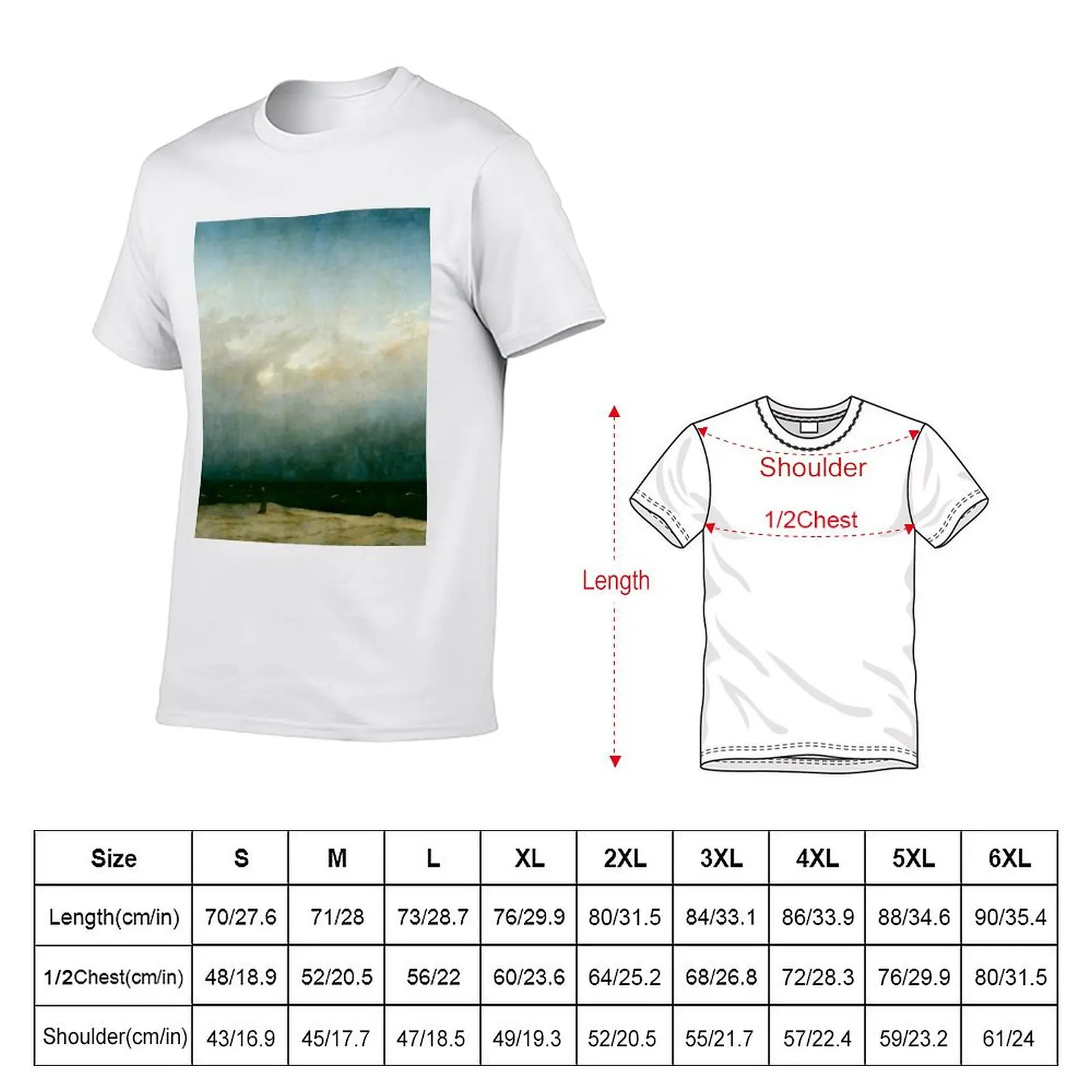 Caspar David Friedrich - The Monk by the Sea, (1808-1810) , artwork by Caspar David Friedrich T-Shirt