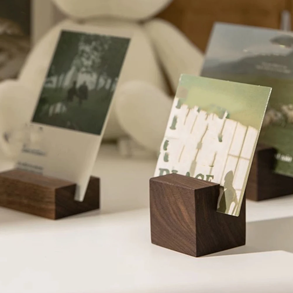 

10pcs Wooden Business Card Holders Desk Name Cards Display Stand For Decorative Note Photo Holders Wood Card Stands Table Number