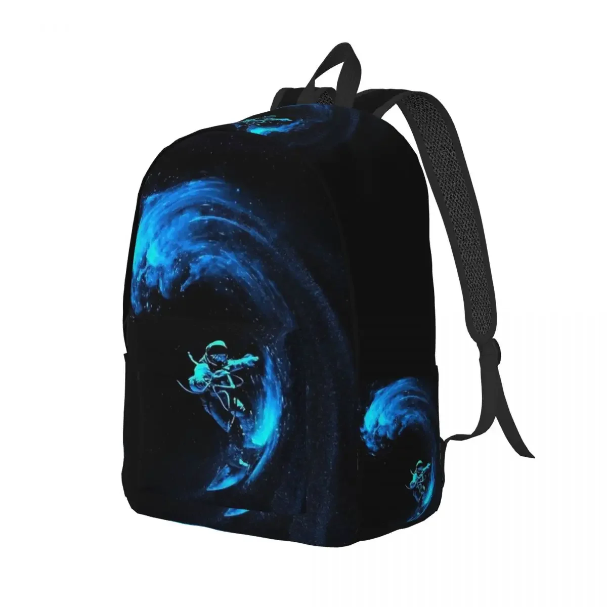 Space Surfing Classical Backpack High School Hiking Travel Interstellar Astronaut Astronomy Daypack Men Women Laptop Canvas Bags