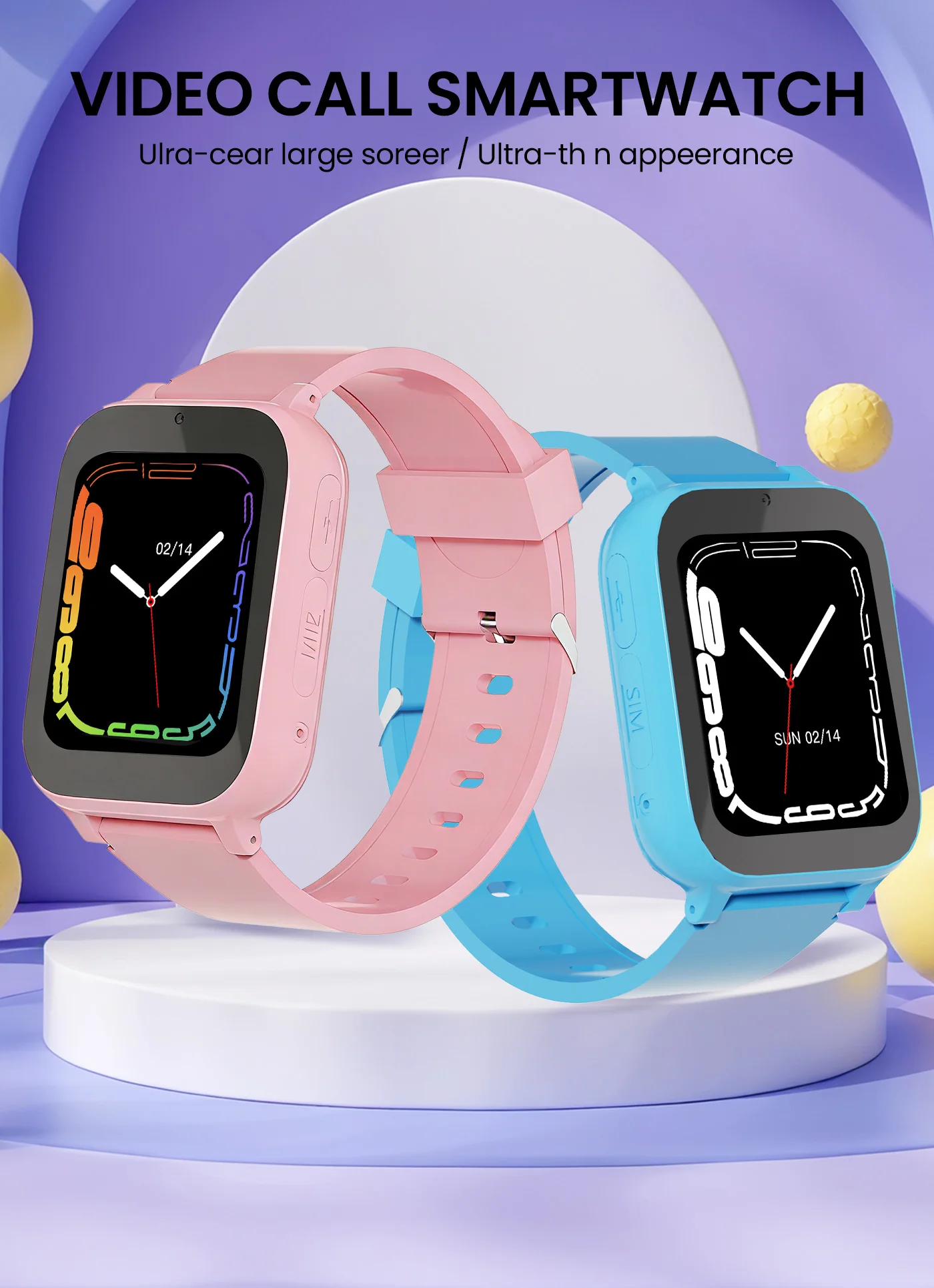 Smart Baby Watch for Children with 4G GPS Tracker Anti-Lost Body Temperature Monitor Video Call Features - Y30