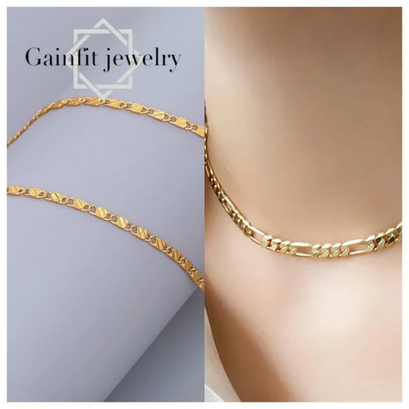 Handmade, 24K Gold-Plated S925 Pure Silver Clasp Gold Necklace. A Classic Neck Decoration Gift Suitable for All Seasons. Ideal for Giving to Him/Her on Halloween, Christmas, Valentine's Day, as A Gift for family Members, Friends, or Sisters.