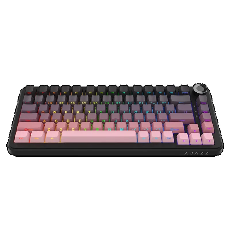 AJAZZ AK820MAX Mechanische Tastatur, Tri-Mode, kabellos, 8000 mAh, Dichtungsstruktur, Multifunktionsknopf, individuelle Gaming-Tastatur