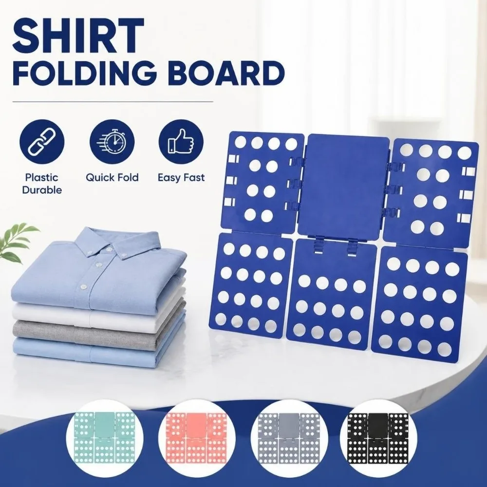 Lazy Person Shirt Folding Board Durable Quick Fold Foldable Clothes Folder Practical Easy Fast Plastic Clothes Folder Home