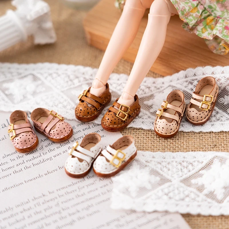 

Blythe doll shoe accessories Ob22 Ob24 Ob26 handmade cowhide shoe buckle sandals small cloth UFDOLL mini body doll accessories 3