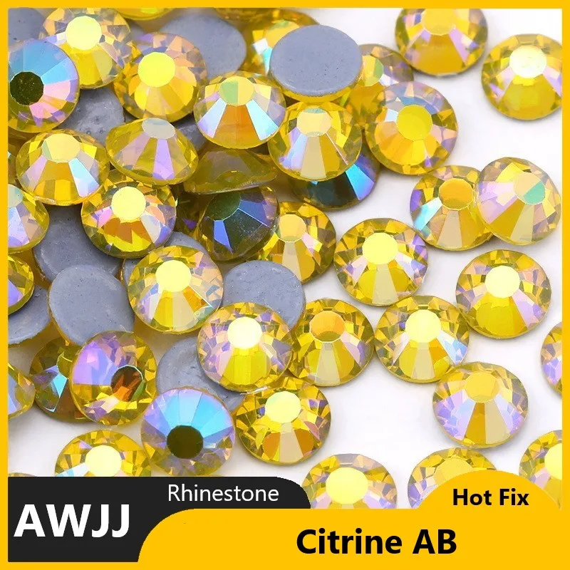 SS6-SS30 Yellow Series Color Better DMC Hot Fix Rhinestones,Glass Strass Hotfix Iron On Rhinestones Sewing & Fabric Decorations