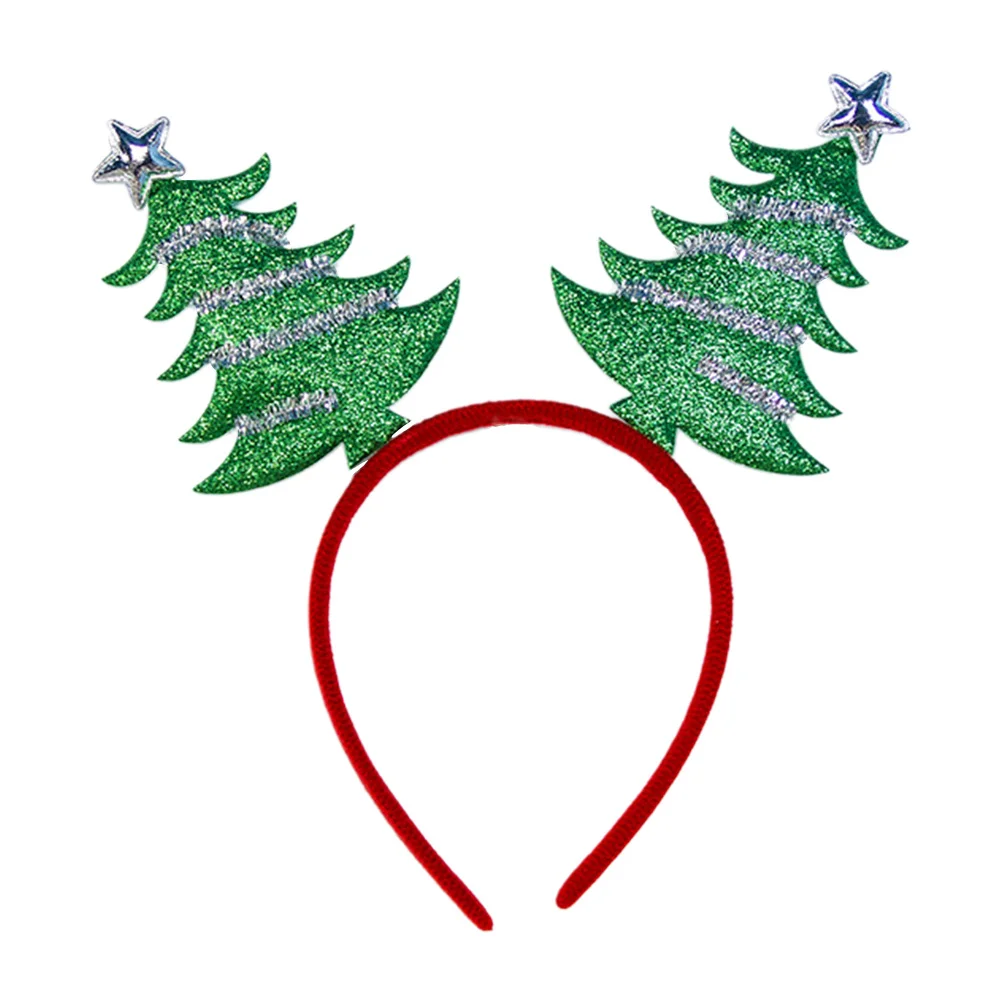 

2Pcs Holiday Christmas Antler Hair Hoop for Tree Hat Shape Headband Party Headdress Special Occasion Dress Up Accessory
