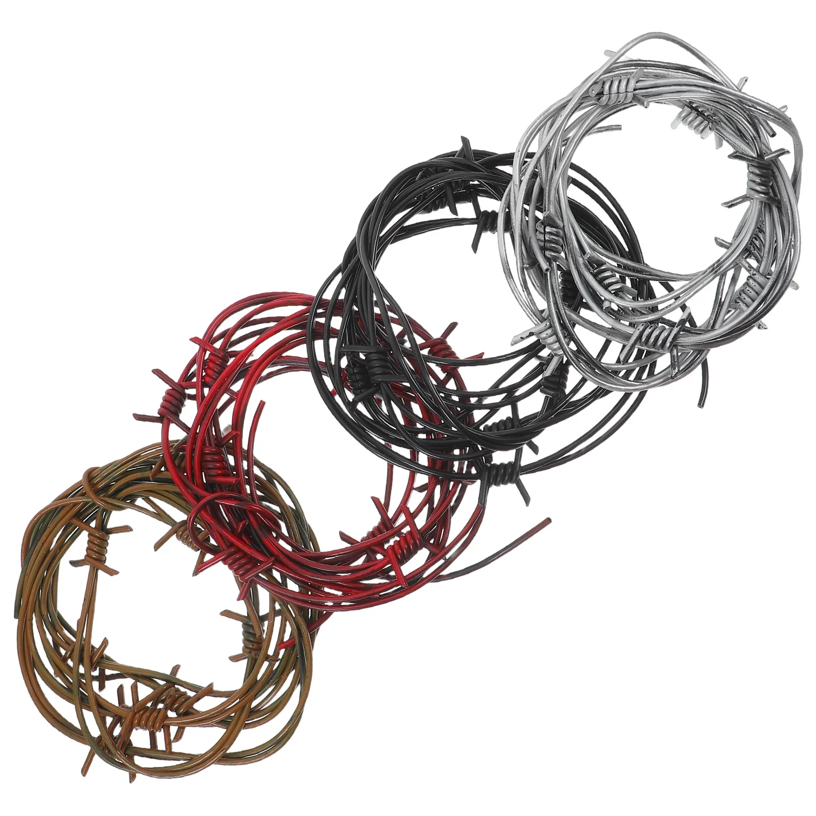 4 Stuks Simulatie Prikkeldraad Kettingen Nep Plastic Halloween Kettingen Spookhuis Party Decoratie Indoor Spooky Props