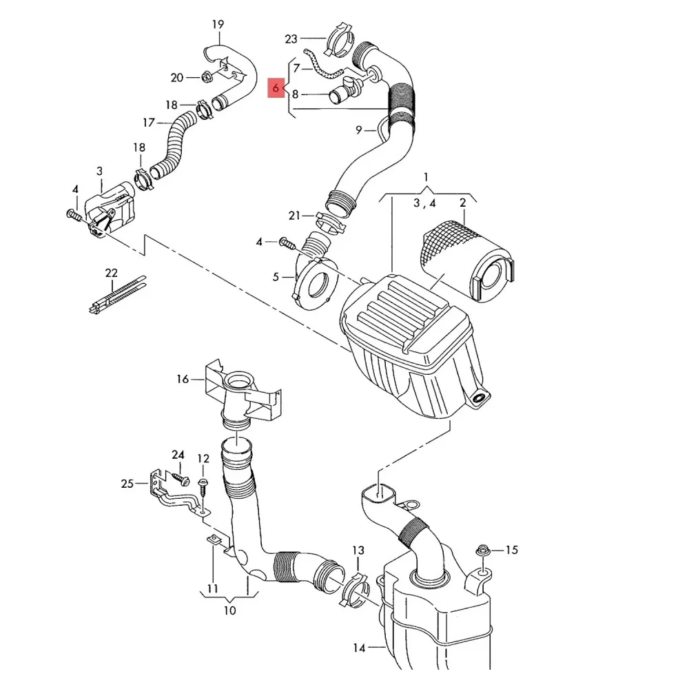 SCJYRXS-manguera de escape de admisión de tubo de aire de motor de coche, 2,0 T, para Touran MK6, 2011-2017, 1TD129684, 1TD, 129, 684G, 1TD, 129,