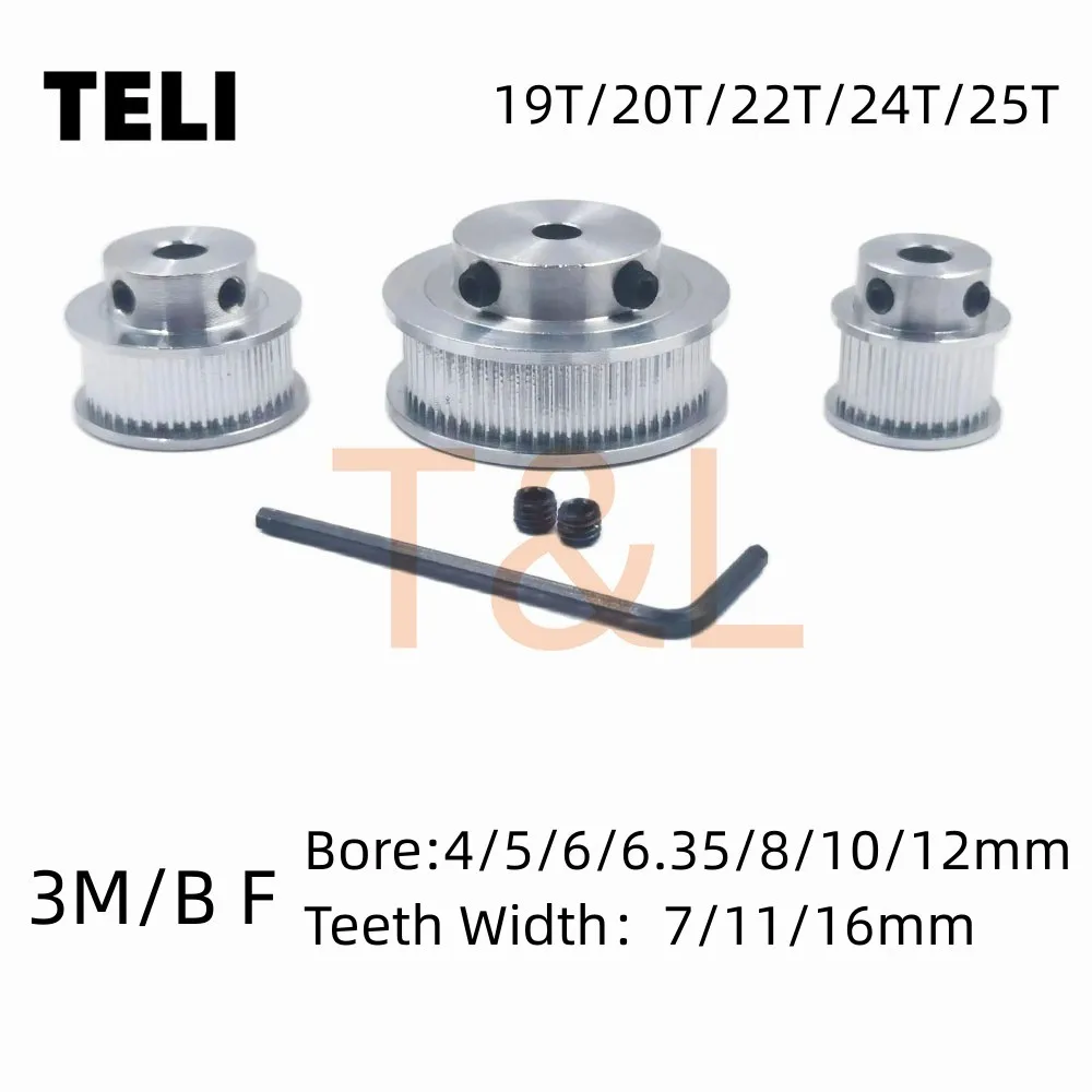 

HTD 3M BF19-25Tooth Timing Pulley Bore 4/5/6/6.35/7/8/10/12mm Synchronous Wheel For Teeth Width 7.11.16mm 3D Printer 3M Gears