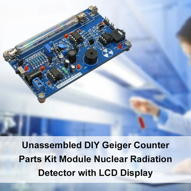 DIY Assemble Geiger Counter Kit Counter Module Nuclear Radiation Detector With Sound And Light Alarm Easy To Use Blue