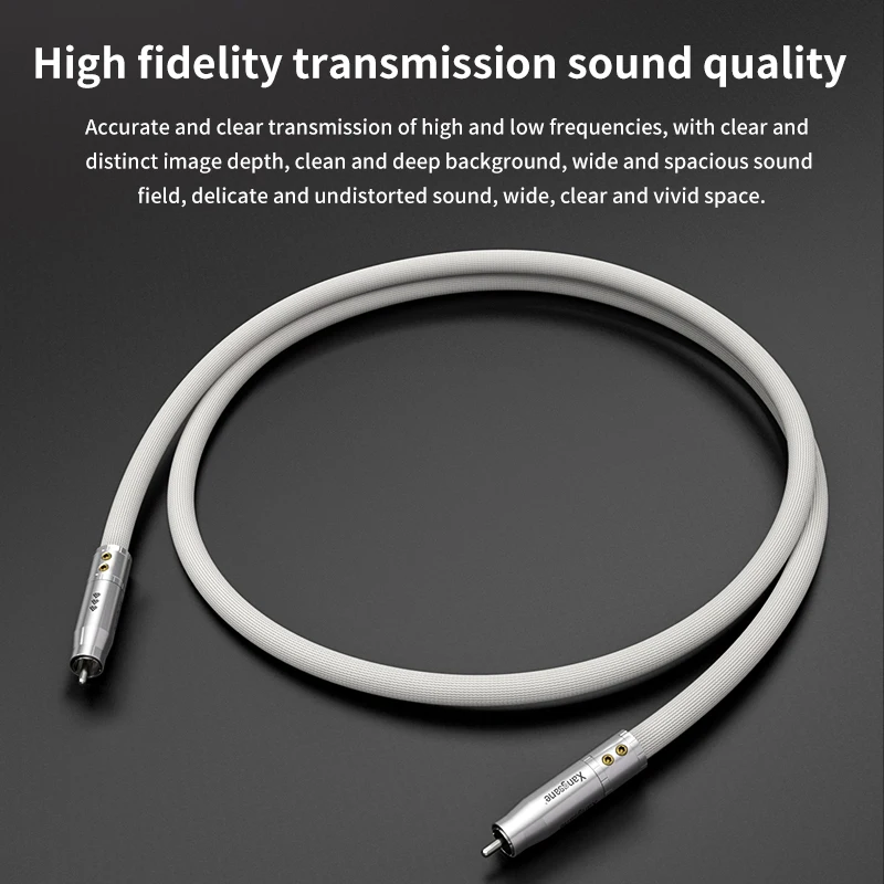 Cabo de prata pura hifi com plugue de platina banhado a ródio cabo de áudio coaxial 75 Ω saída de cabo amplificador de decodificação digital SPDIF