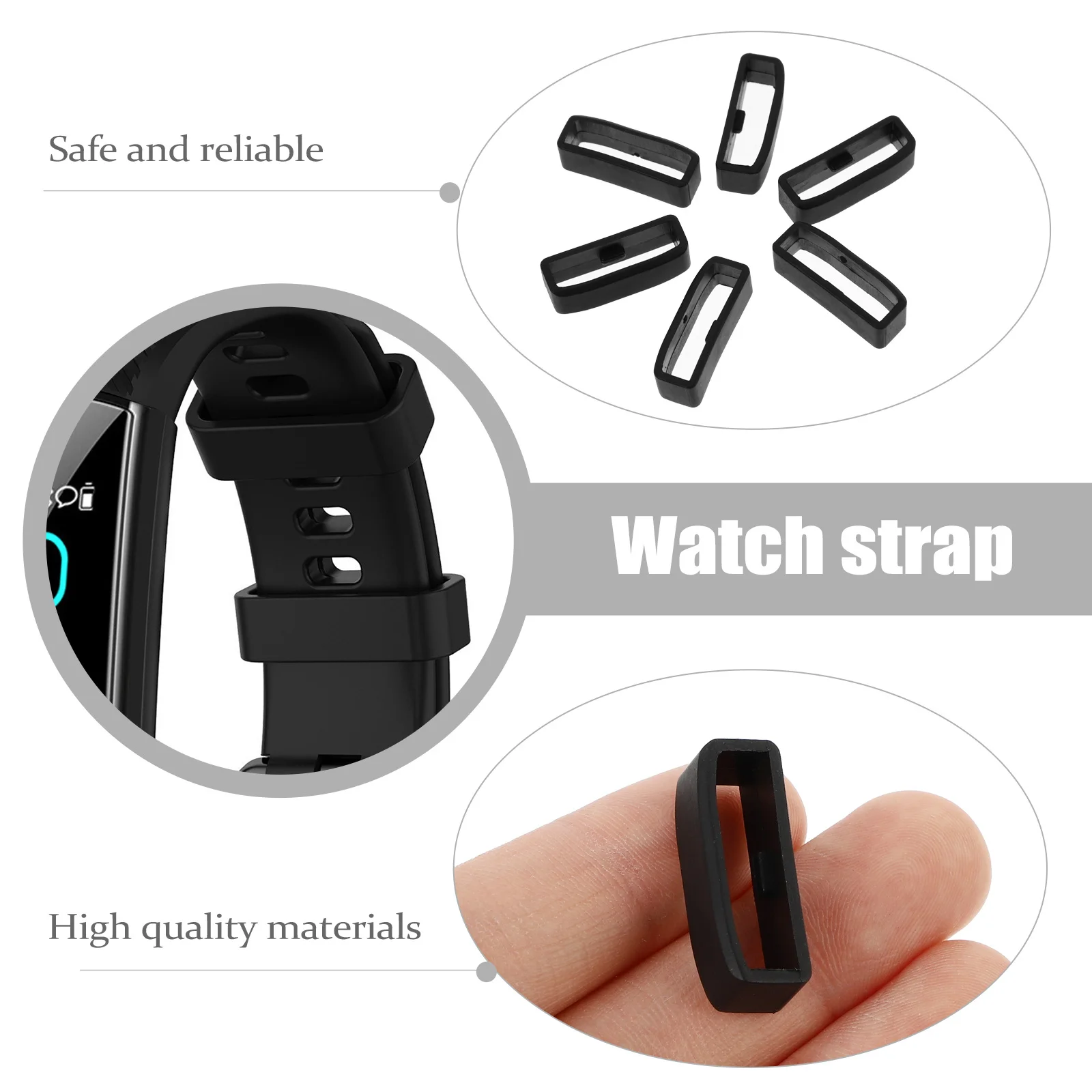 

6 Pcs Strap Watch Band Connector Loop Keeper Wristbands Fastener Watchband