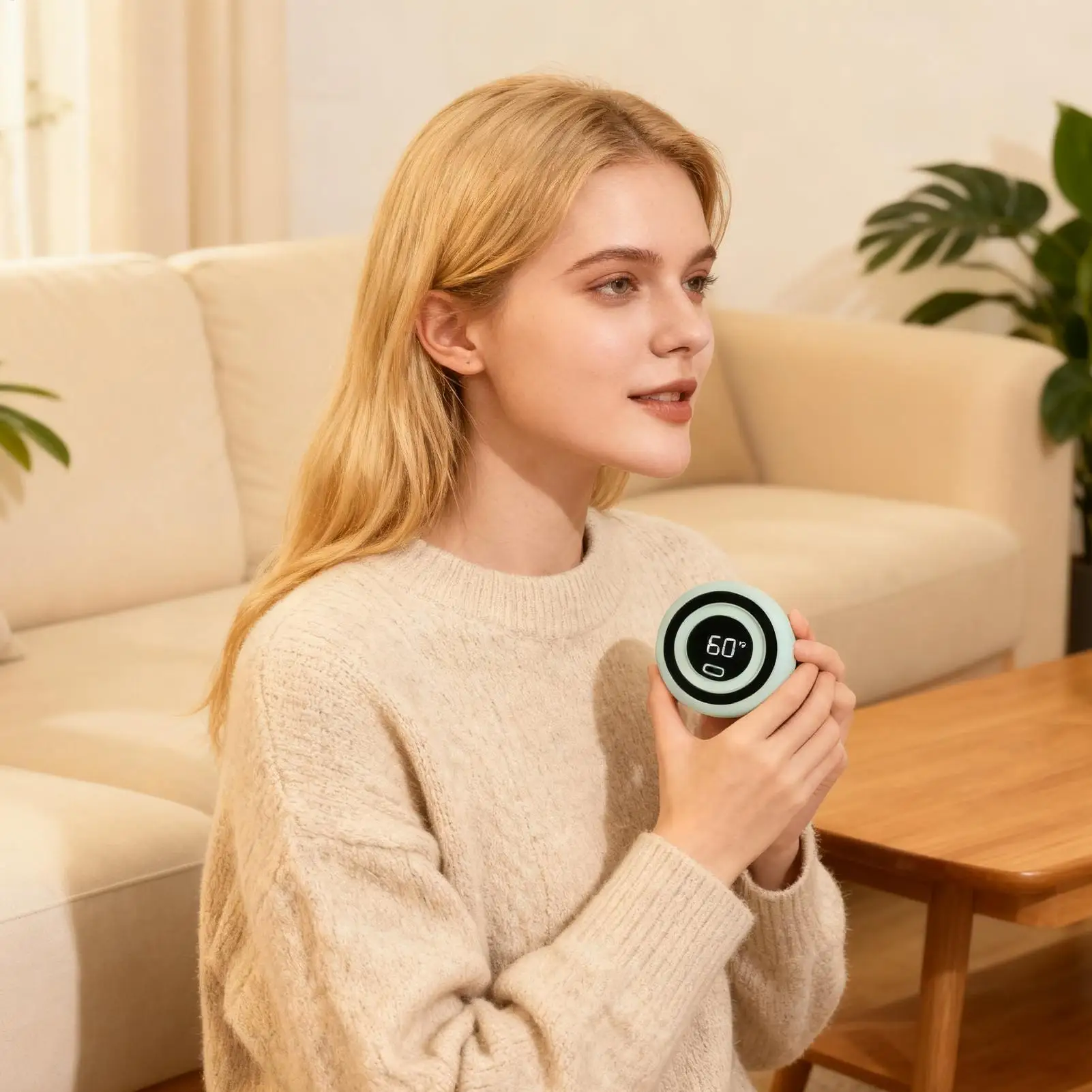 

Hand Warmers Rechargeable 3-Temp Digital Display Phone Holder Camping Hand Warmers Electric Heater For Women Men Kids Winter