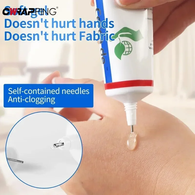 Fabric Glue Clear DIY Cloth Fibre Adhesive Strong Glue Multipurpose Industrial Repair Adhesive for Jewellery Crafts Leather Bag