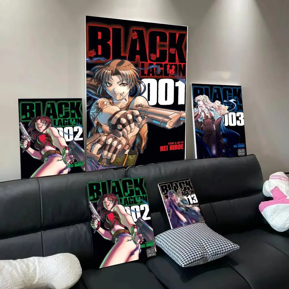 Retro Comic B-Black Lagoon Poster Wall Art Poster Print Decorative Artwork for Bedroom Living Room Office Home Decoration