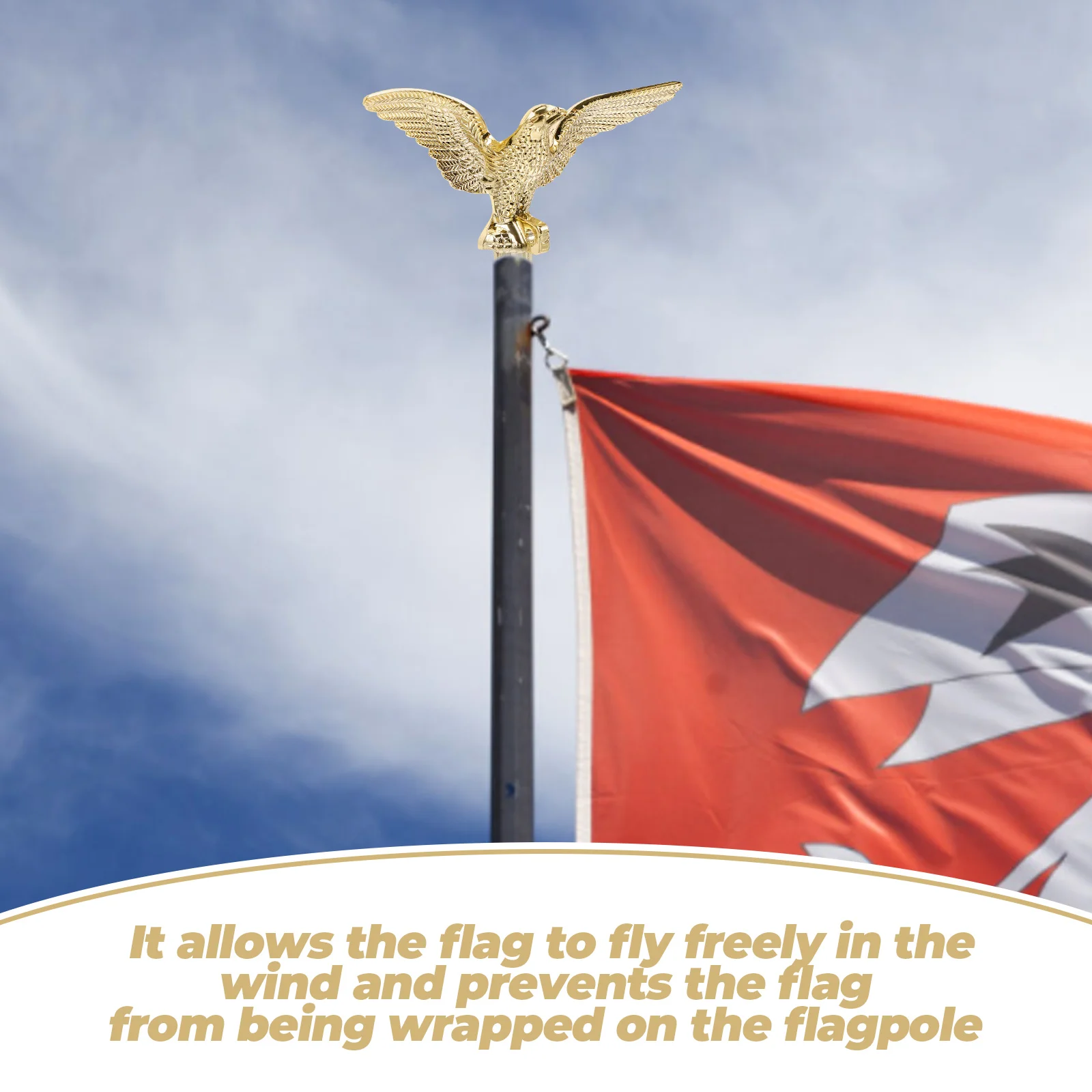 Plastic Flagpole Eagle Head Decorative Topper Outdoor Garden Meeting Room Flagpole Head Eagle Flag Topper Decorative Flagpole