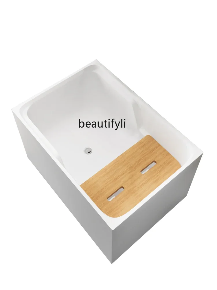 Bathtub Small Apartment Japanese Deep Bubble Household Acrylic Square Mini Independent Adult Sitting New Bathtub