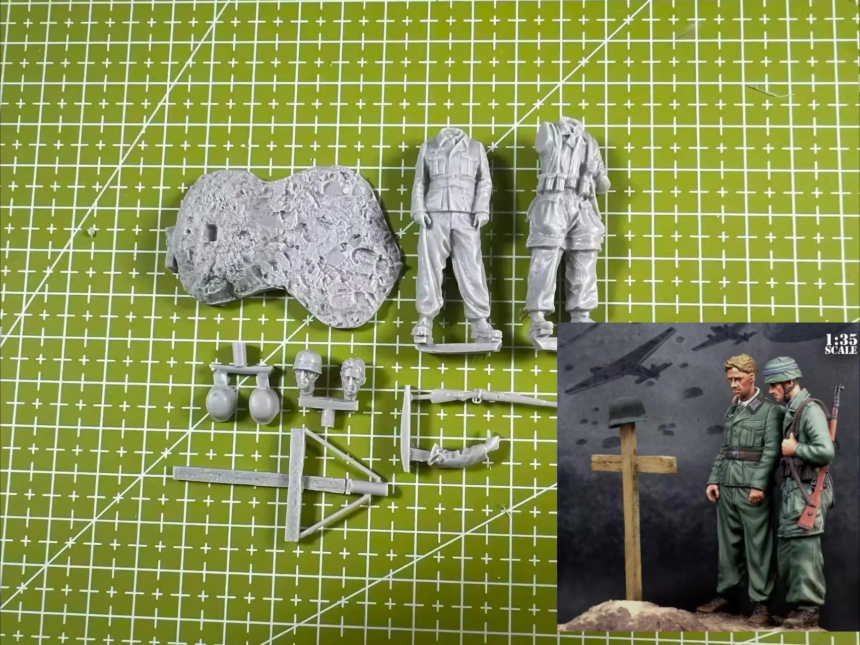

1:35 Resin Model GK Soldier Monument 2-person Model Needs To Be Assembled Unpainted