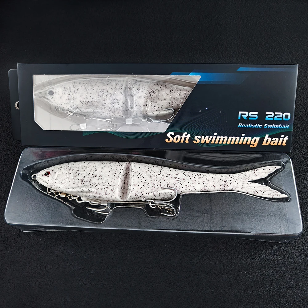 LUREGO 22cm 2-teiliger Premium-Weichköder - Entwickelt für Schwimm- und Spinnangeln, Inklusive Doppelhaken – Detail 8