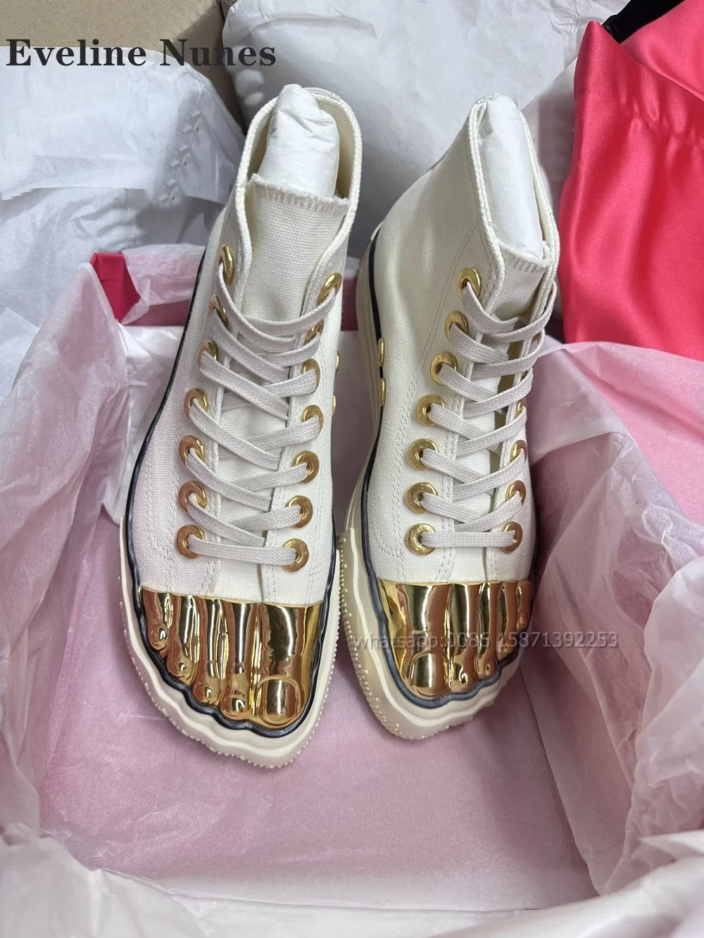 

Canvas Five Fingers Women Pumps Cross Tied Height Increasing Patchwork Casual Shoes Sexy Fashion Big Size Shoes 2024 Newest