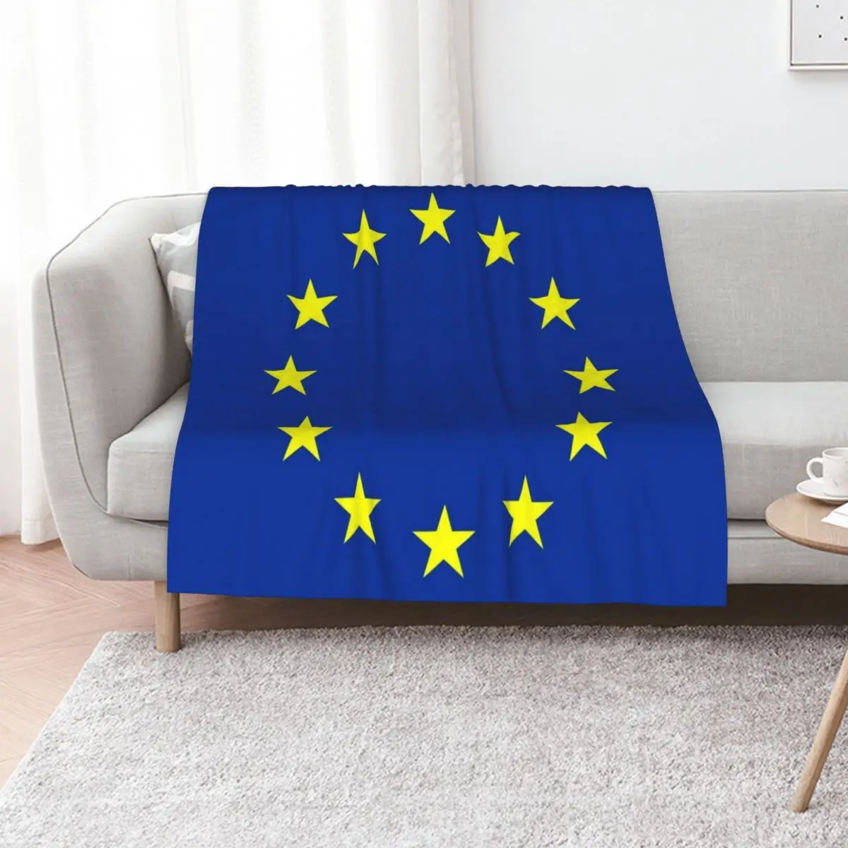 European Union Stars Flag Throw Blanket Outdoor Soft Blanket for Picnic Beach Camping