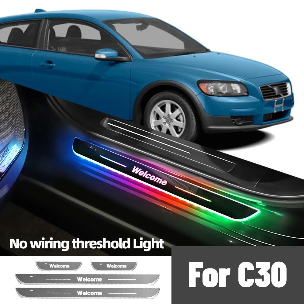 

For Volvo C30 2006-2013 2009 2010 2011 2012 Car Door Sill Light Customized Logo LED Welcome Threshold Pedal Lamp Accessories