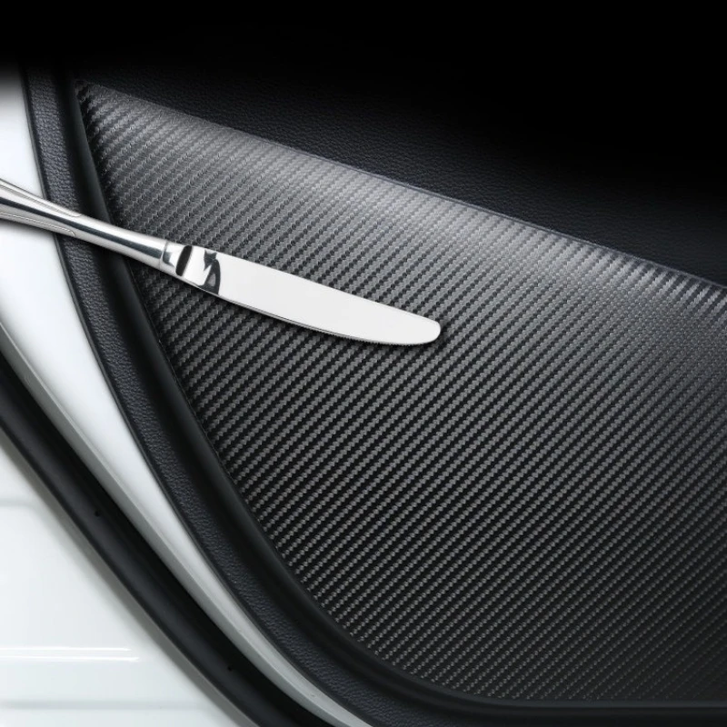 For GAC Trumpchi GS3 2023 Door Sill Protectors - 4-PC Set Carbon Fiber Pattern & 3M Adhesive Backing​ Interior Trim Components