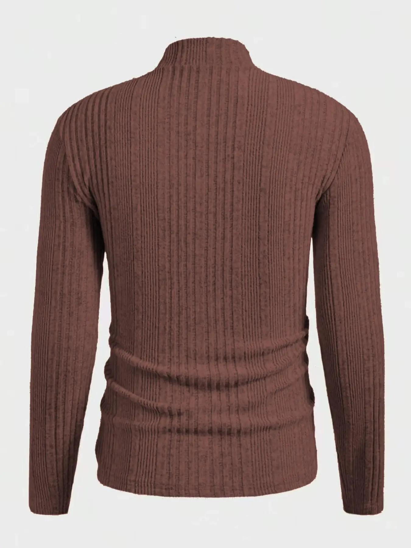 Herren Rollkragenpullover Einfarbig Gestreift Langarm Lässiger Schnitt T-Shirt für Herbst und Winter – Detail 7