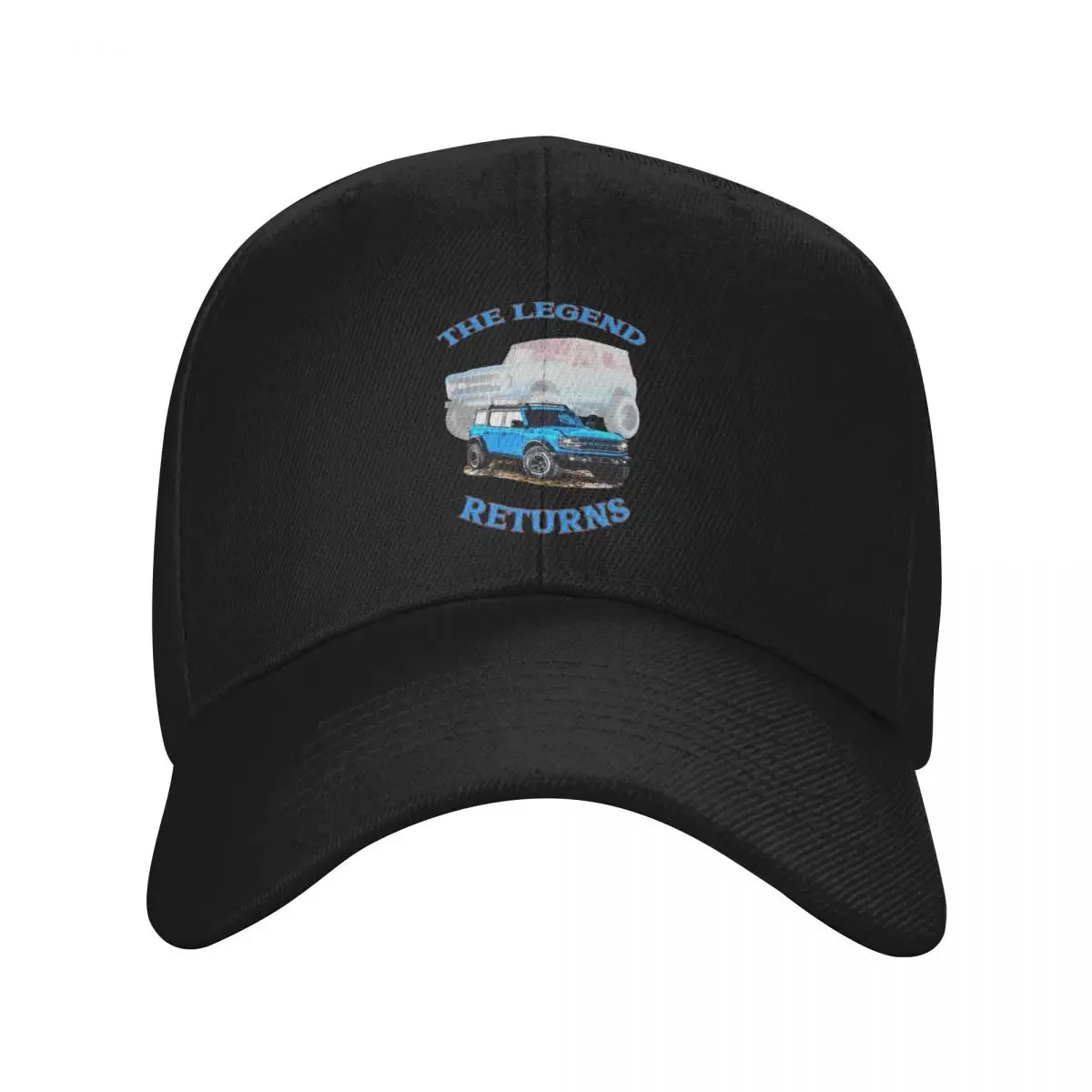 Bronco Velocity Blue 4 Door Off-Road Truck _quot_The Legend Returns_quot_ Design Baseball Cap cute Women's Beach Men's