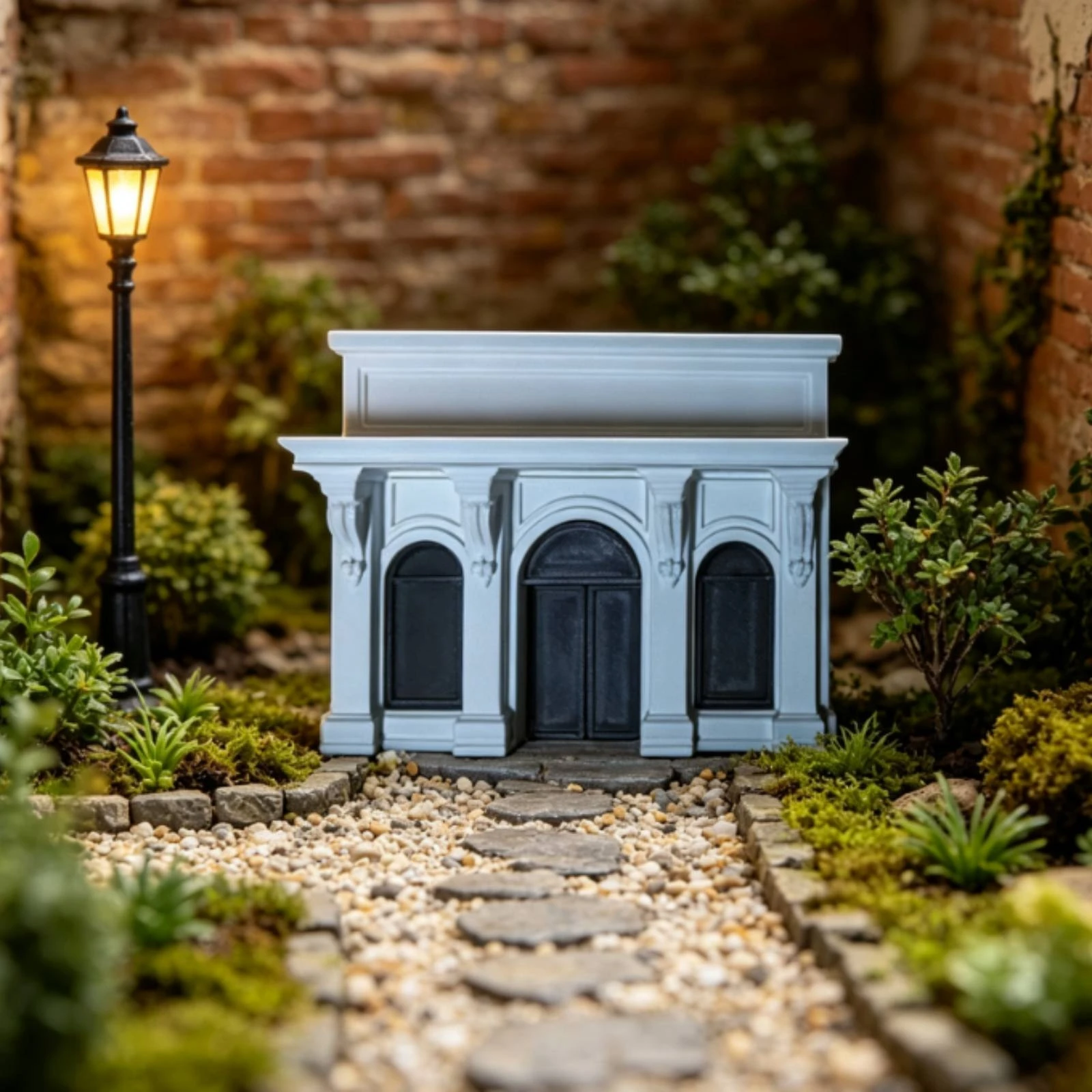 Dollhouse Facade Decorative Facade Model Miniature Compact for Hobbyists, Micro-Landscape, Tabletop Display