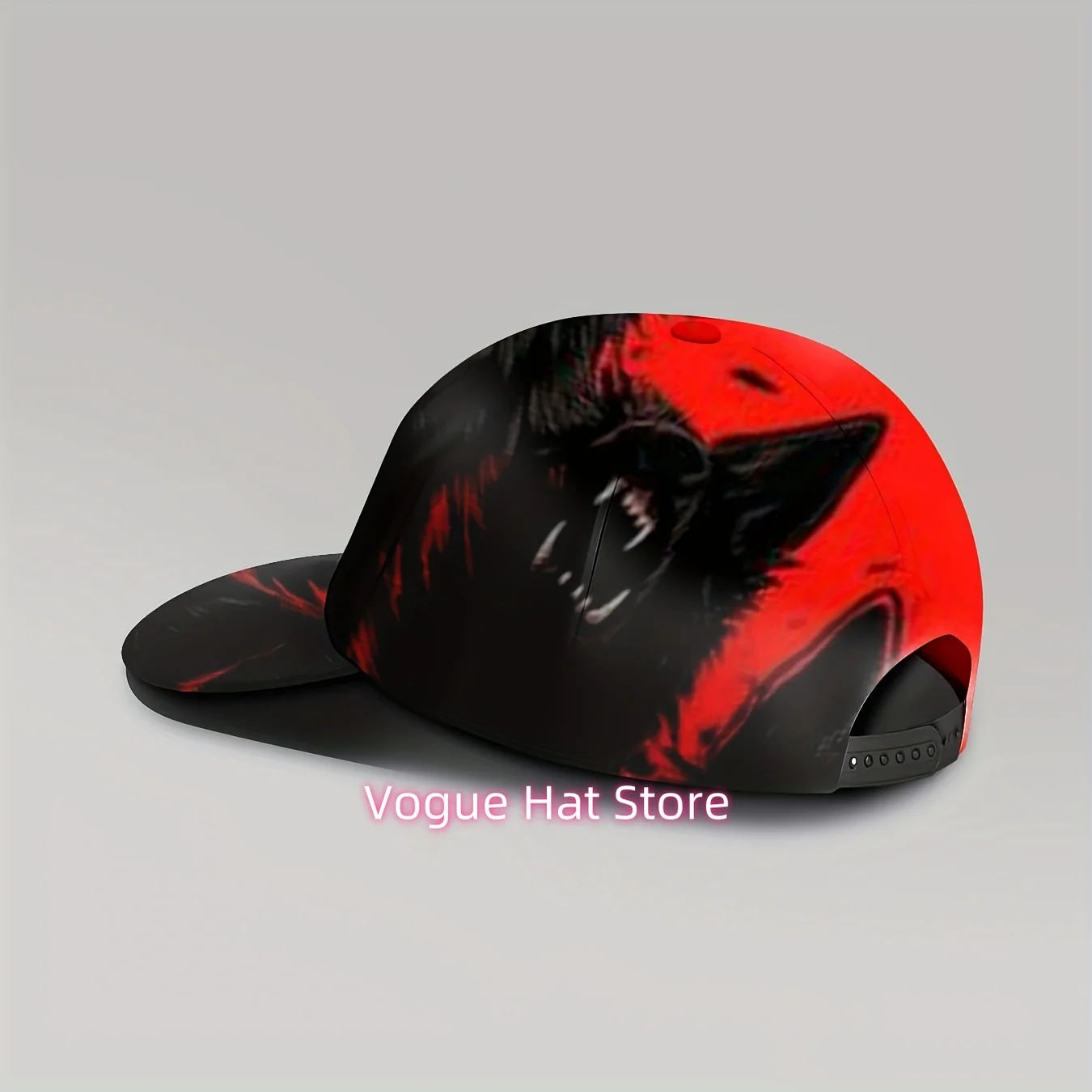 1pc, Gothic Wolf Design Baseball Cap, Suitable for All Genders, Casual And Sporty Style, Adjustable Fit, Breathable Material, Fa