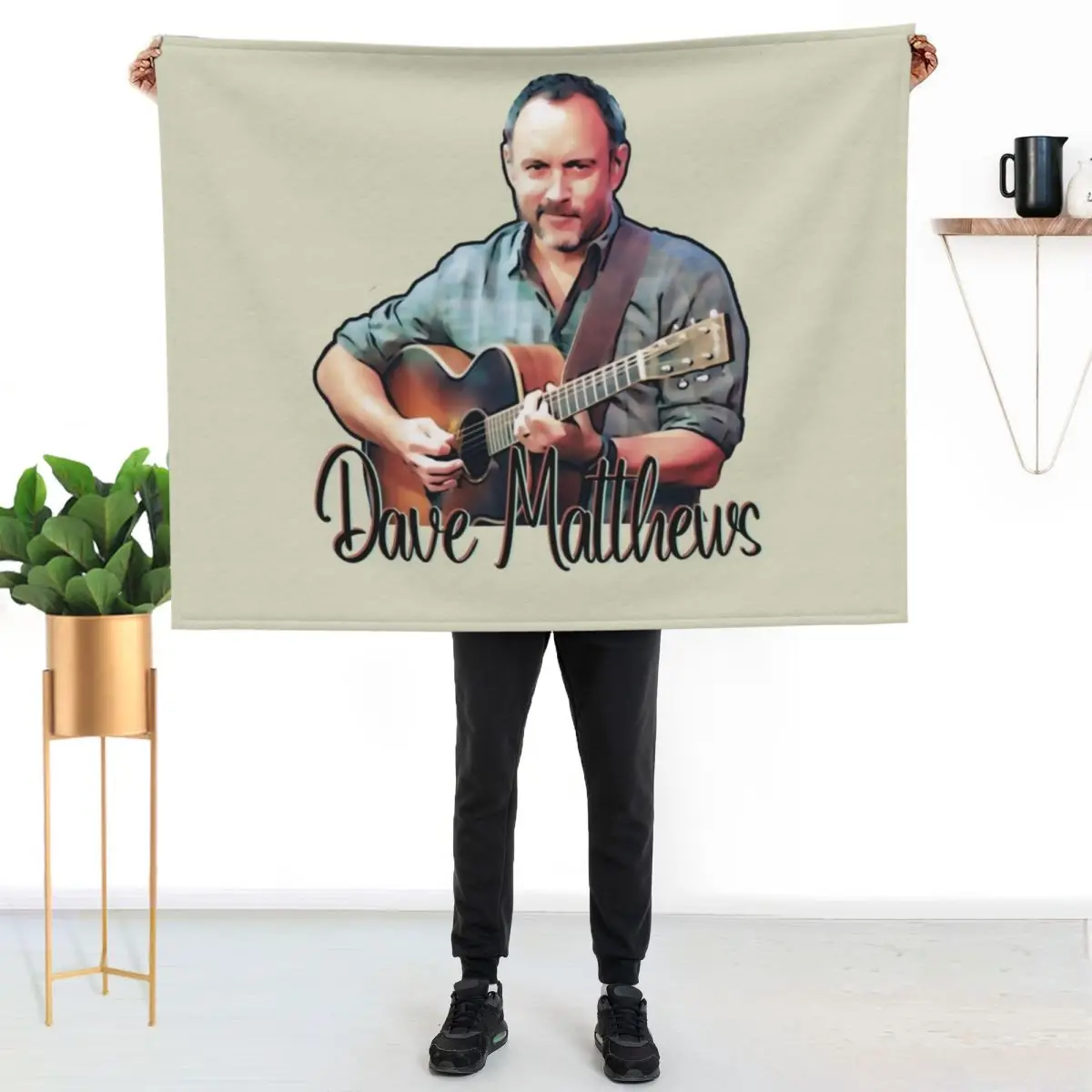 Dave Matthews With Guitar (Cartoon) Throw Blanket for sofa Blankets Sofas Of Decoration Camping Weighted Retros Soft Blankets