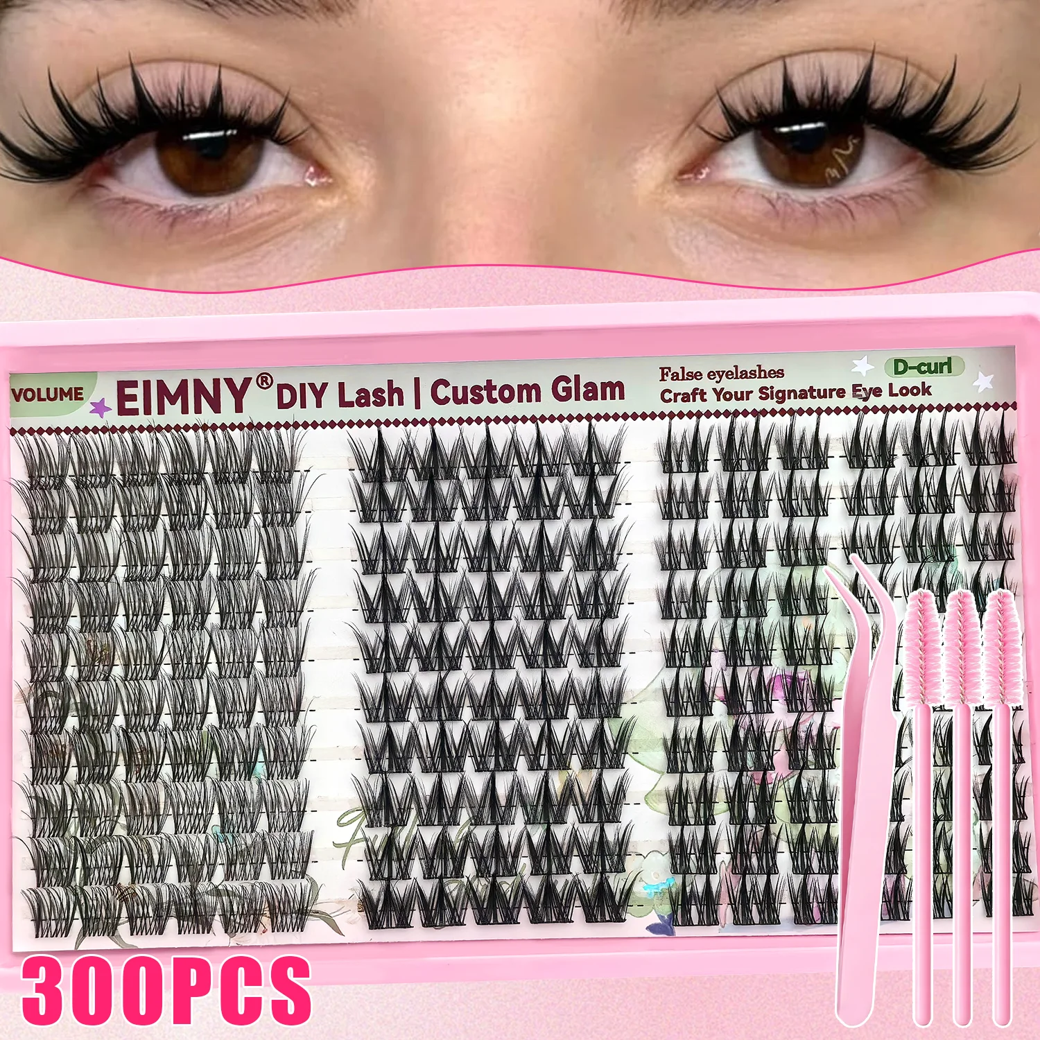 EIMNY 300 Stück Manga- und Comic-Wimpern, Einzelne Cluster-Wimpern, Anfängerfreundlich, für atemberaubende Manga- und Comic-Augen-Looks – Detail 10