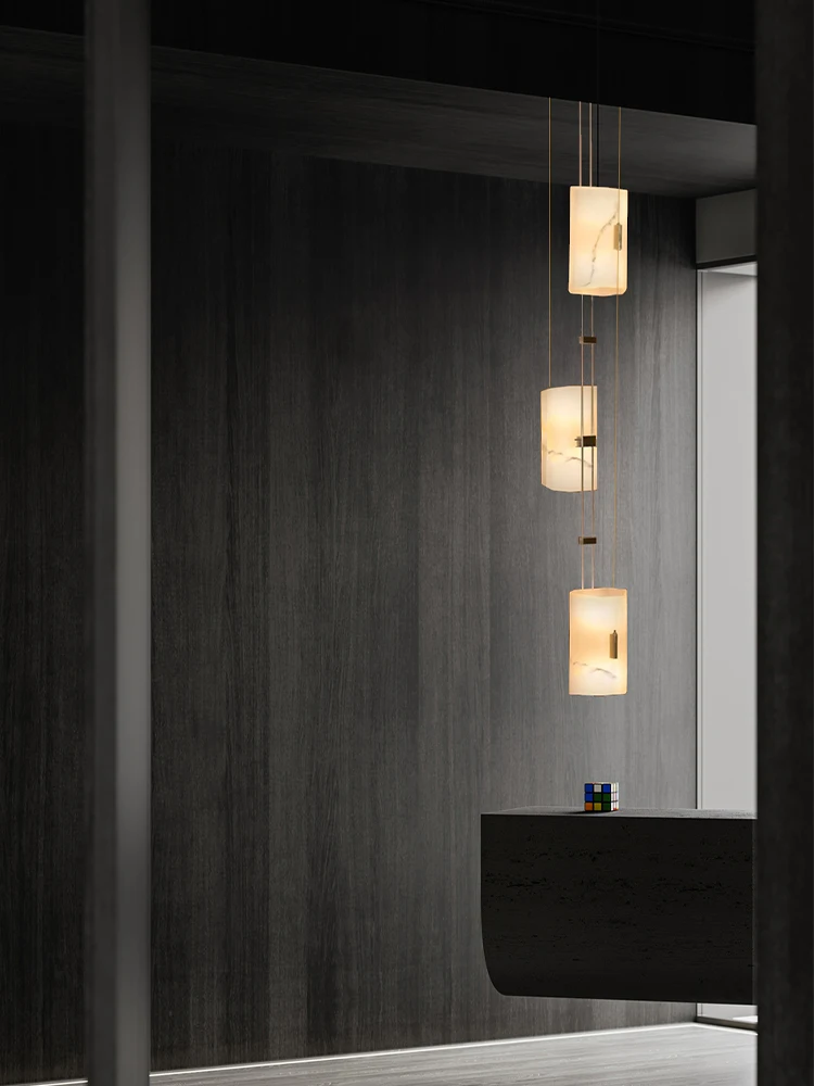 Postmodern Faux Marble Light Fixture Bedside Chandelier Dining Table Ceiling Decoration LED Lamp Trendy Lighting Fixture Lustre image 4