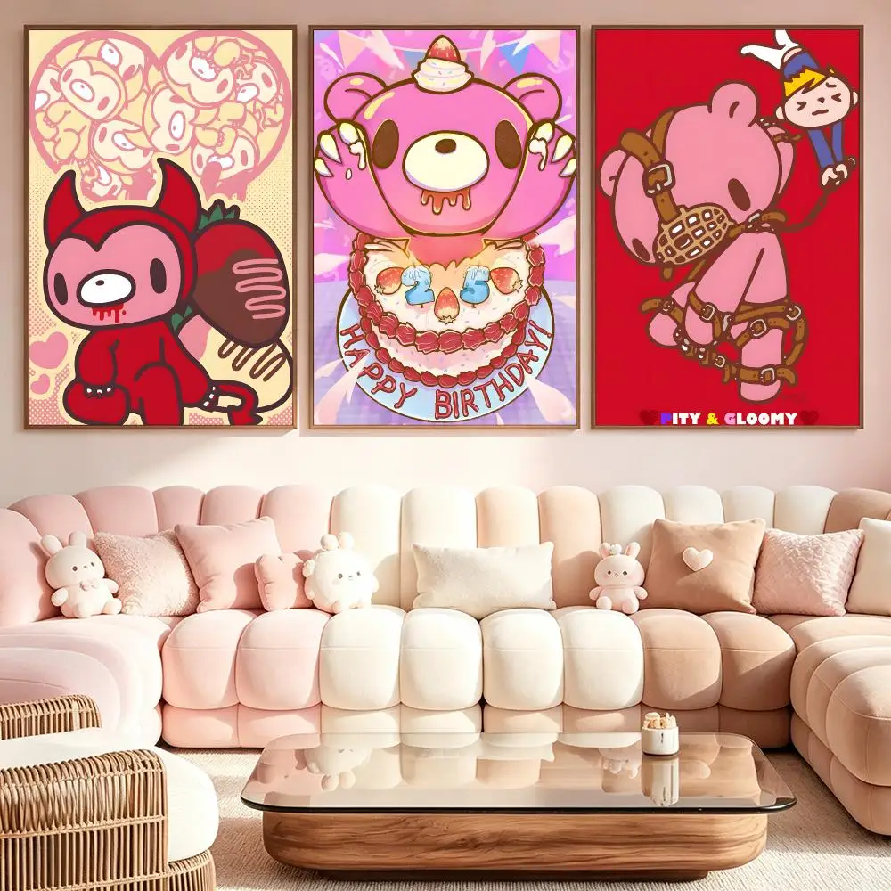 Character Gloomy BearS Poster Poster Kawaii Self Adhesive HD Wall Print Cute Home Bedroom Room Aesthetic Decor Gift