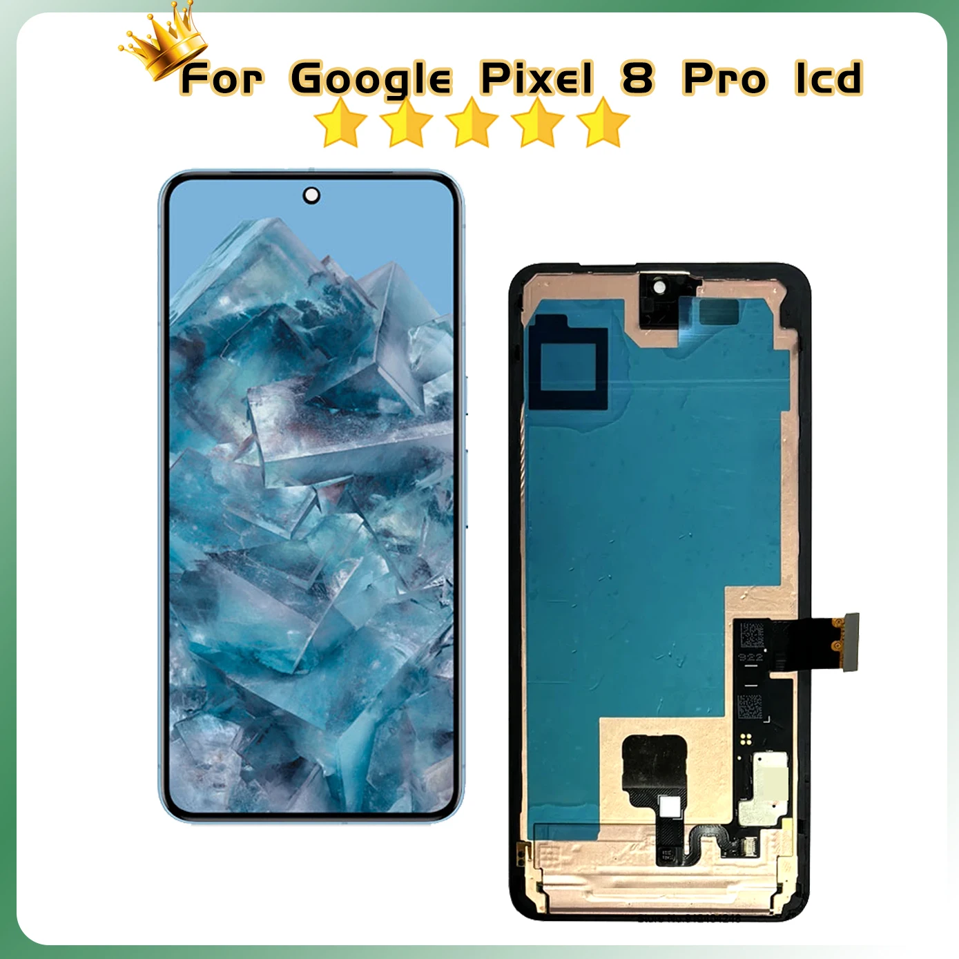 LCD For Google Pixel 8 Pro LCD Super AMOLED Display Touch Screen With bracket Digitizer Assembly Replacement GC3VE G1MNW Display