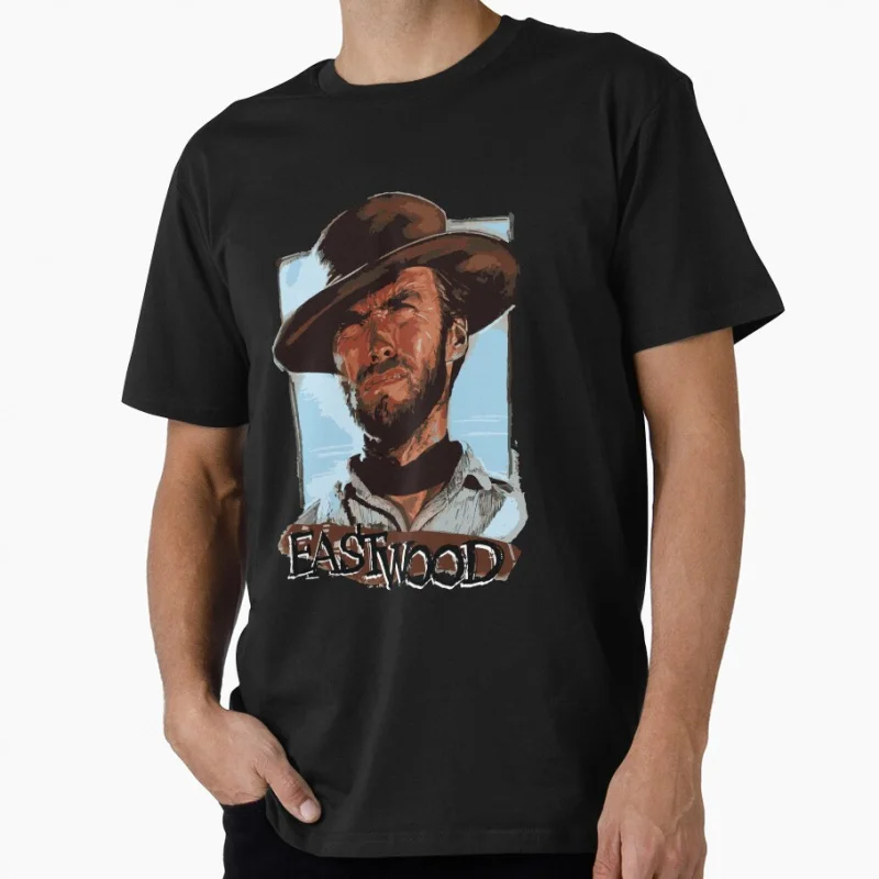 

80s Vintage movie Eastwood 0916 A Fistful Of Dollars gift T shirt for men Large size Tops S-6XL 100% cotton printed Clothes