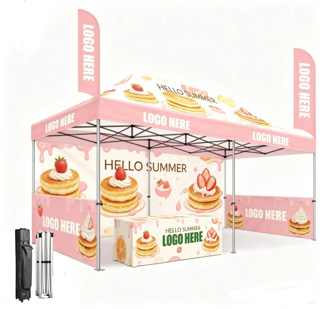 Exhibition Custom Canopy 10x10ft Tent printed advertising vendors Trade Show For  Event Marquees Gazebos with frame flag