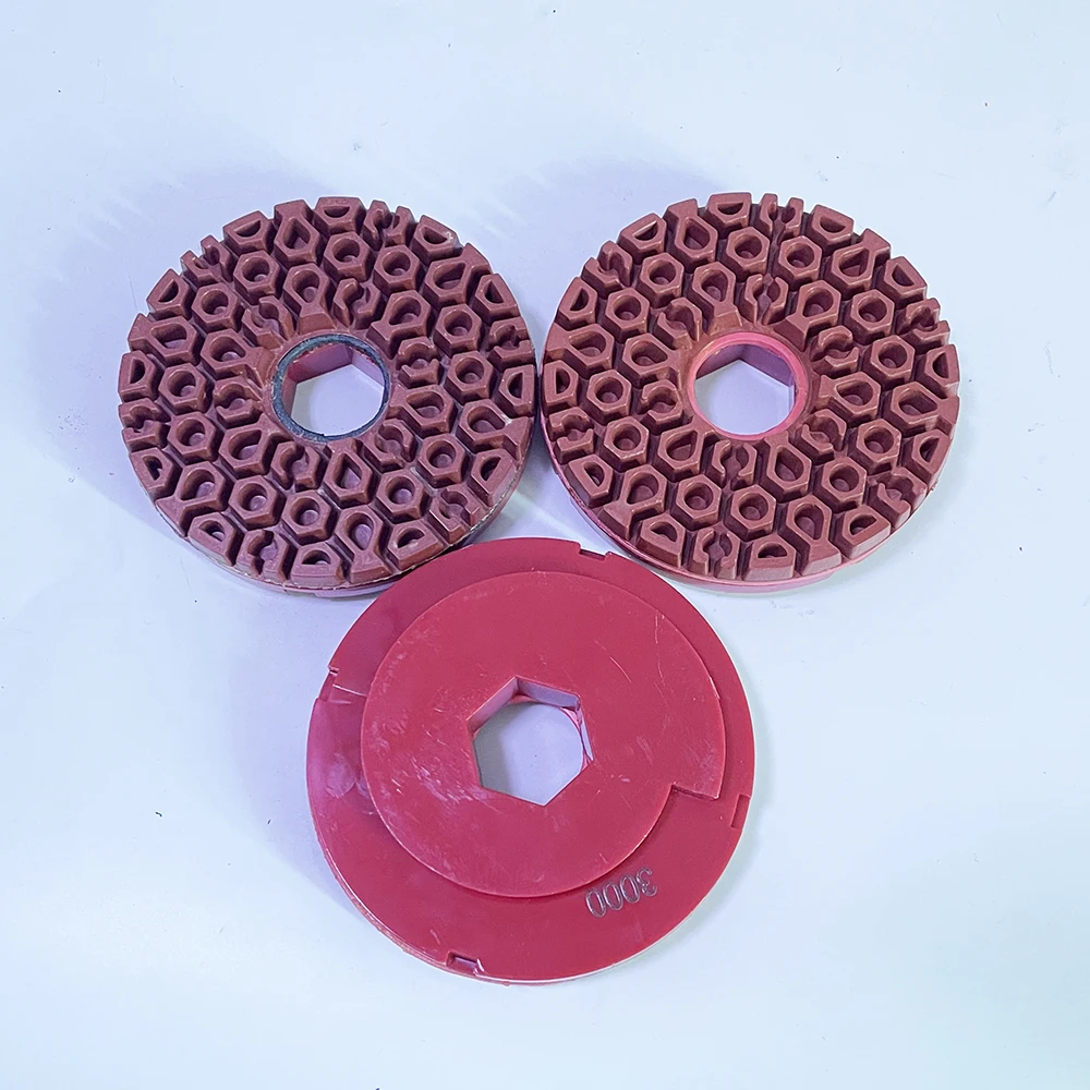 Imagem -03 - Snail Lock Abrasive Diamond Wet Polishing Pad Almofada Abrasiva Grossa para Pedra Mármore Granito Quartzo Moagem e Renovação de Piso 125 mm